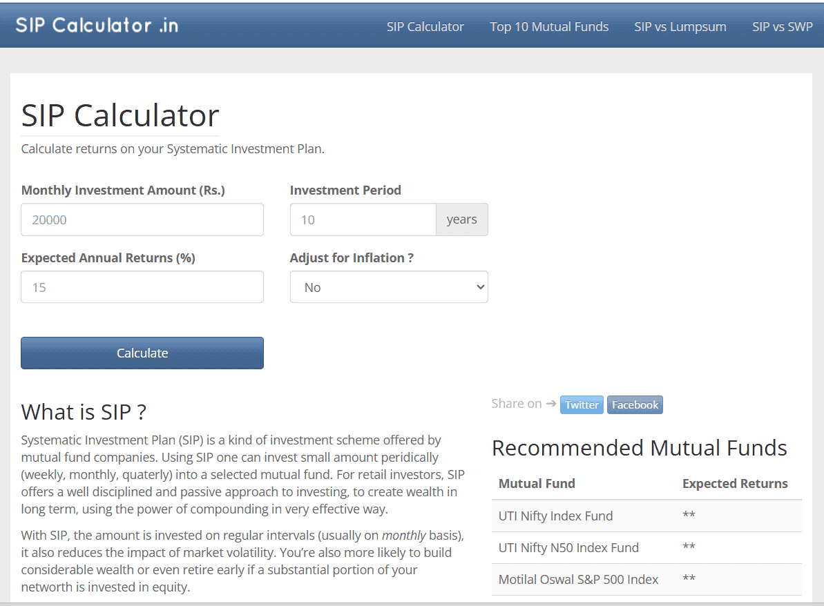 SIP Calculator